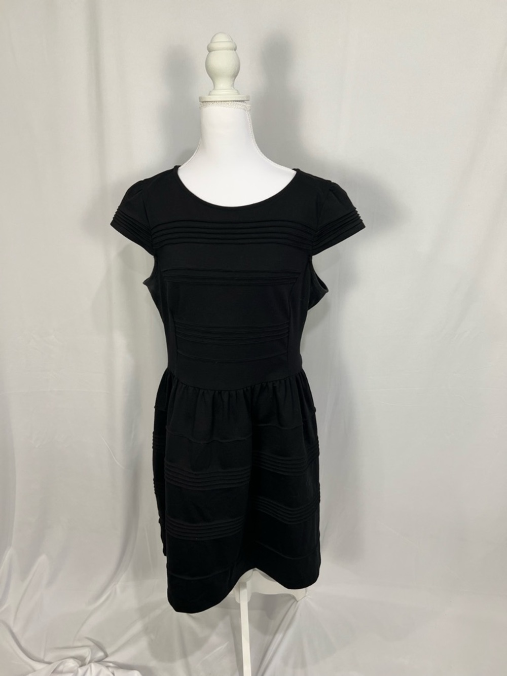 Elle Black Midi Fit-and-Flare Dress